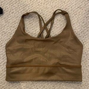 Gold lululemon sports bra